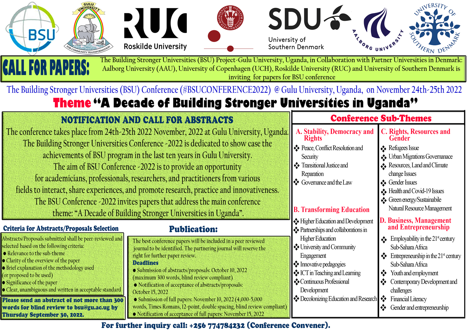 [DEADLINE EXTENDED] Call for Papers: The Building Stronger Universities (BSU) Conference 2022 (#BSUCONFERENCE2022)