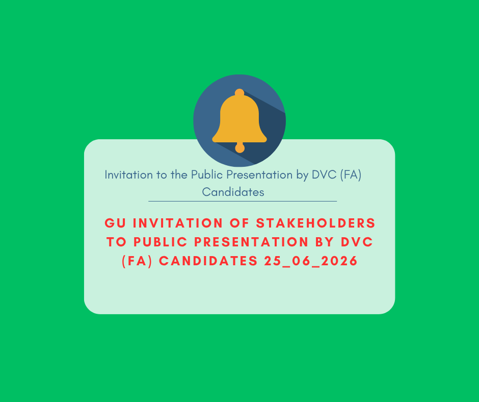 Invitation to the Public Presentation by DVC (FA) Candidates