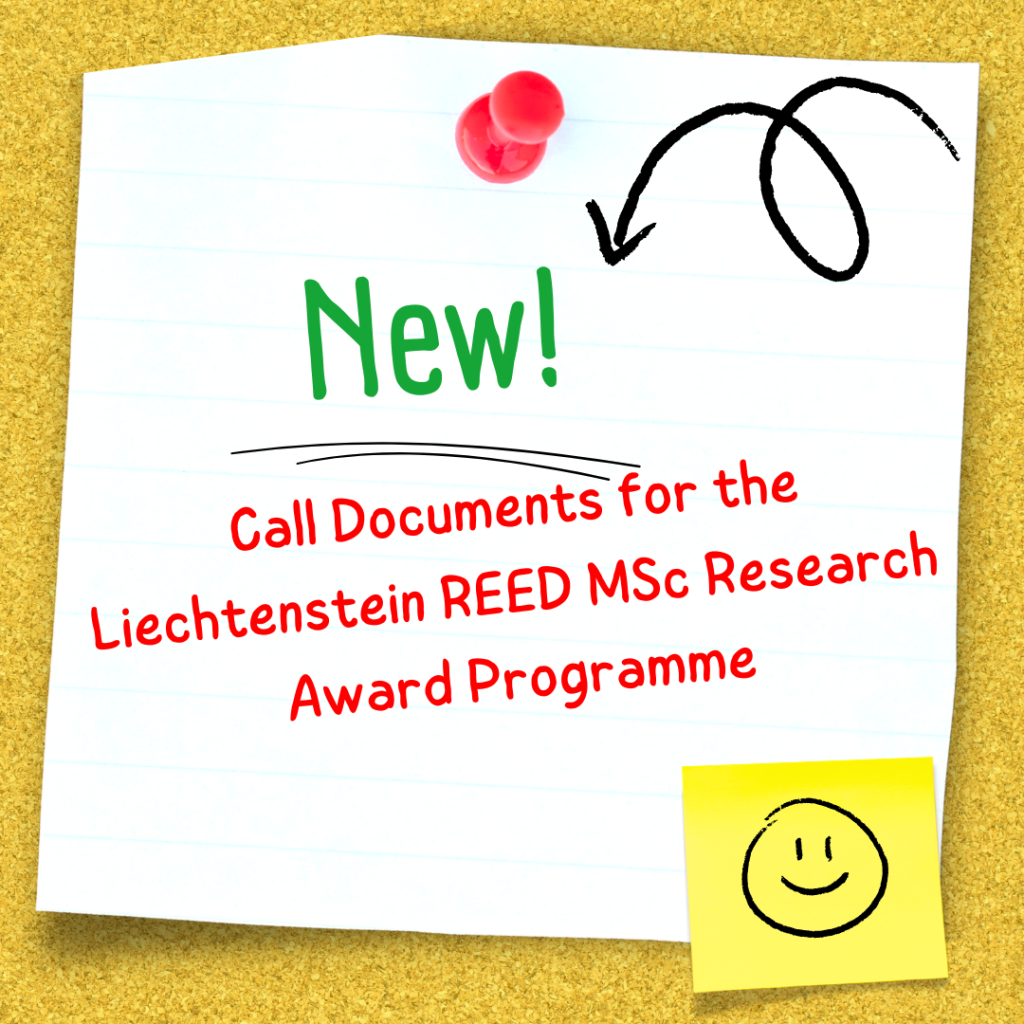 Call Documents for the Liechtenstein REED MSc Research Award Programme