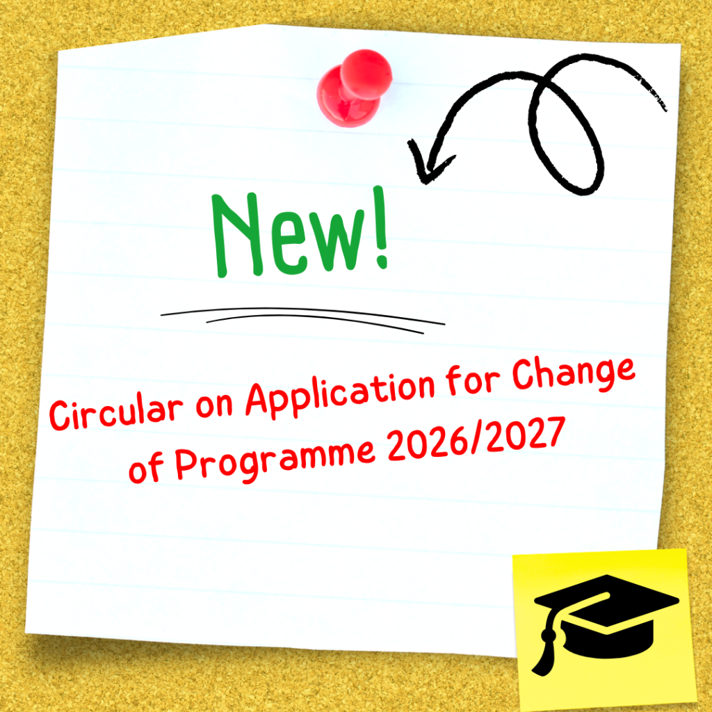 Circular on Application for Change of Programme 2026/2027