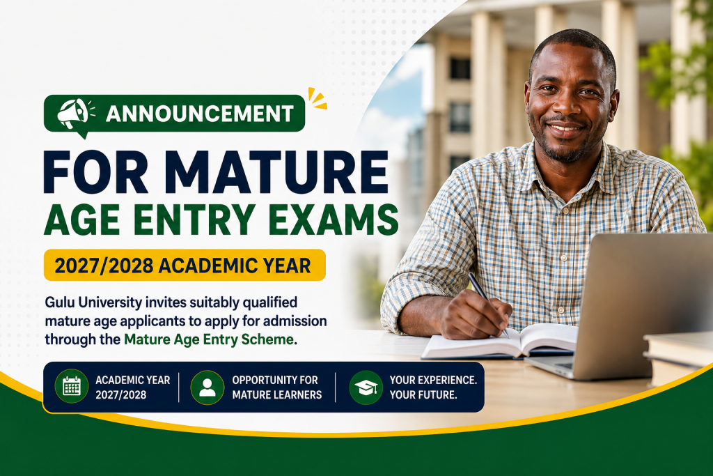 Announcement for Mature Age Entry Exams 2027/2028 Academic Year