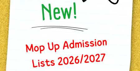 Mop Up Admission Lists 2026/2027