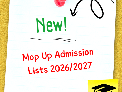 Mop Up Admission Lists 2026/2027