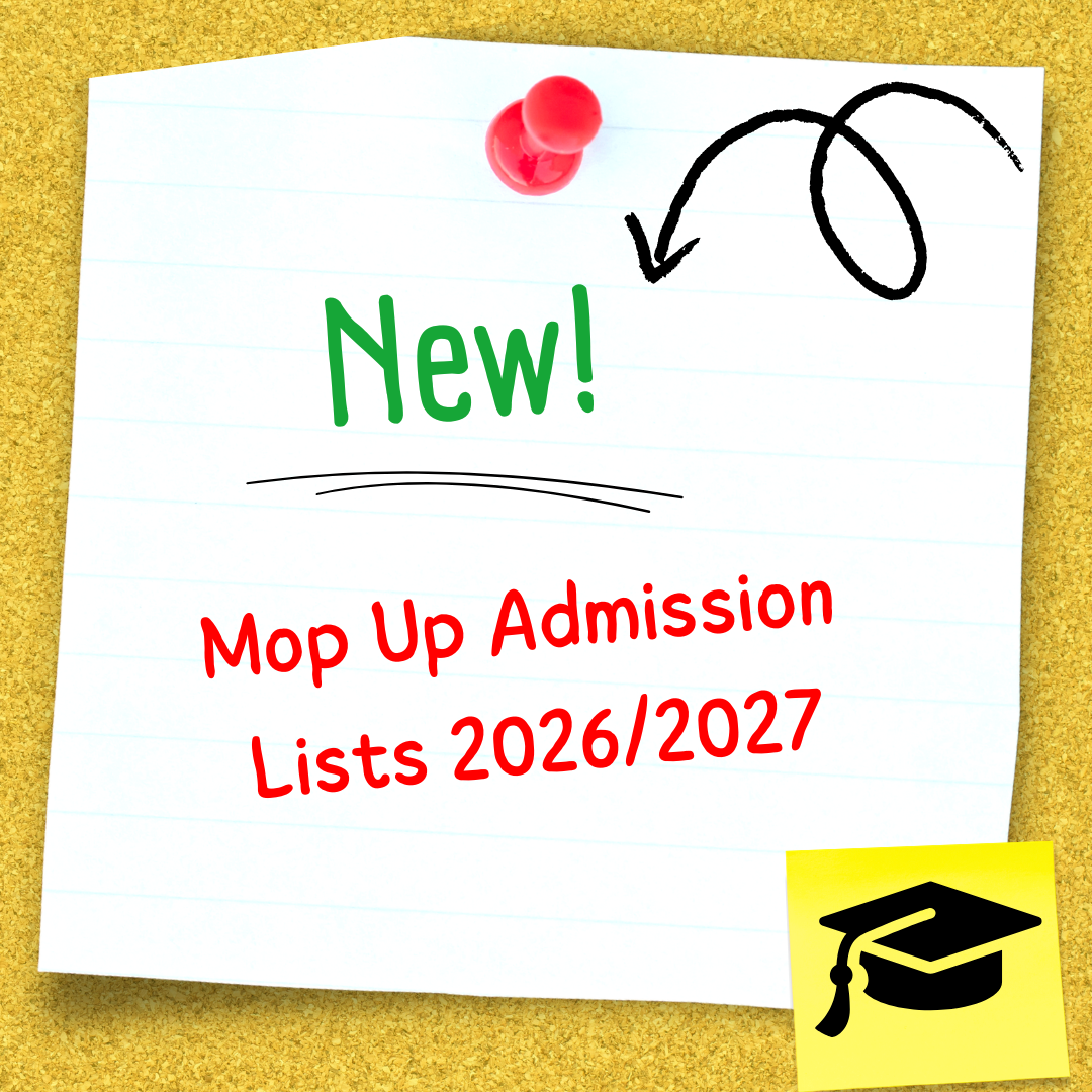 Mop Up Admission Lists 2026/2027