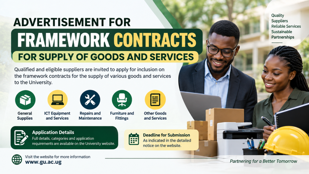 Advert for Framework Contracts for Supply of goods and Services