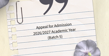 Appeal for Admission 2026/2027 Academic Year (Batch 5)