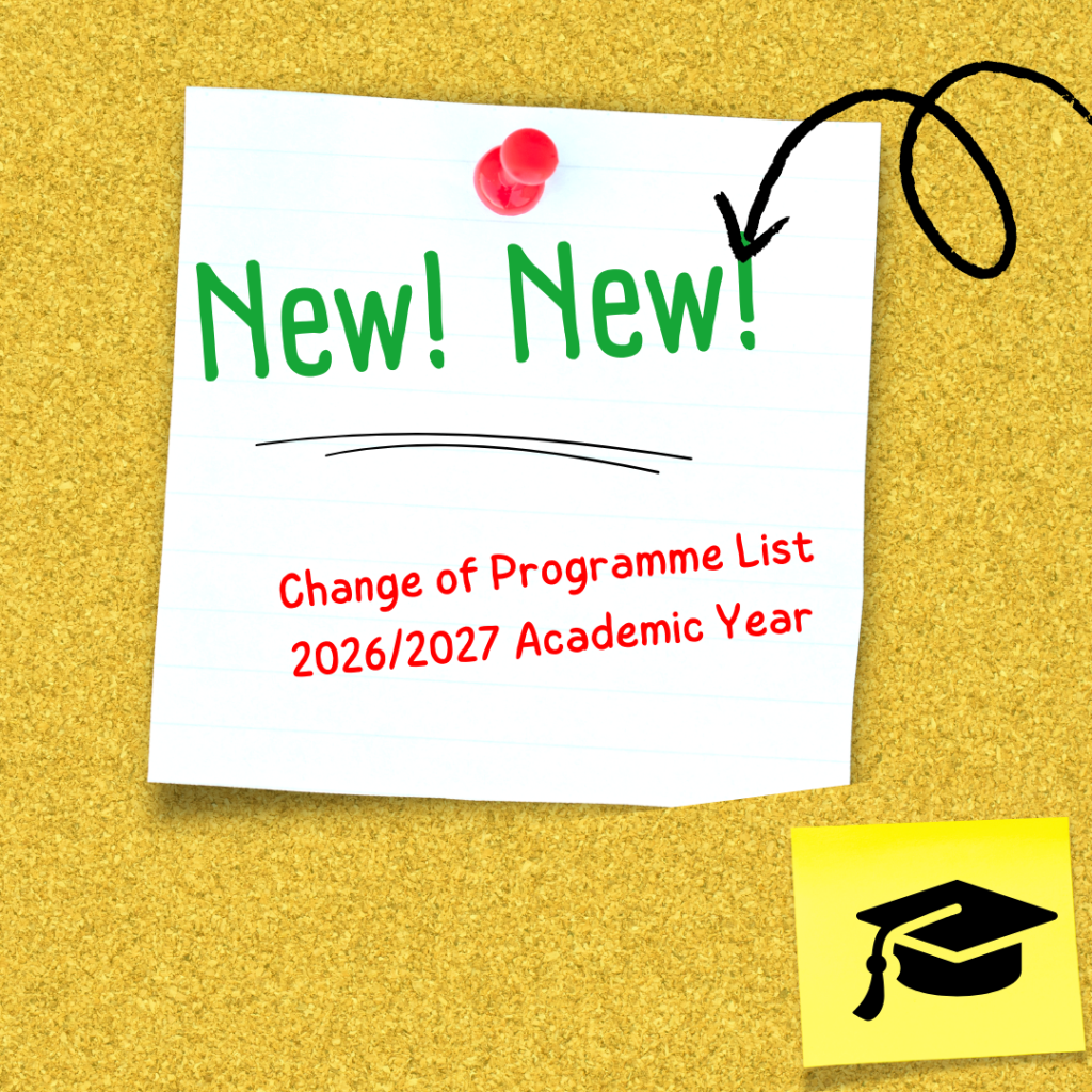 Change of Programme List 2026/2027 Academic Year