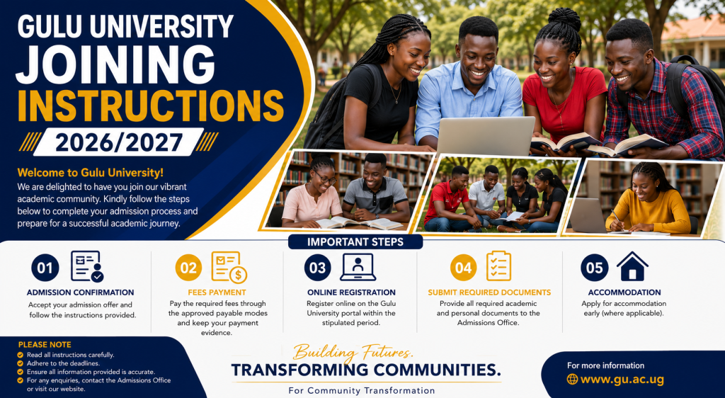 Gulu University Joining Instructions 2026/2027